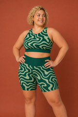 Emerald Ripple Sports Bra