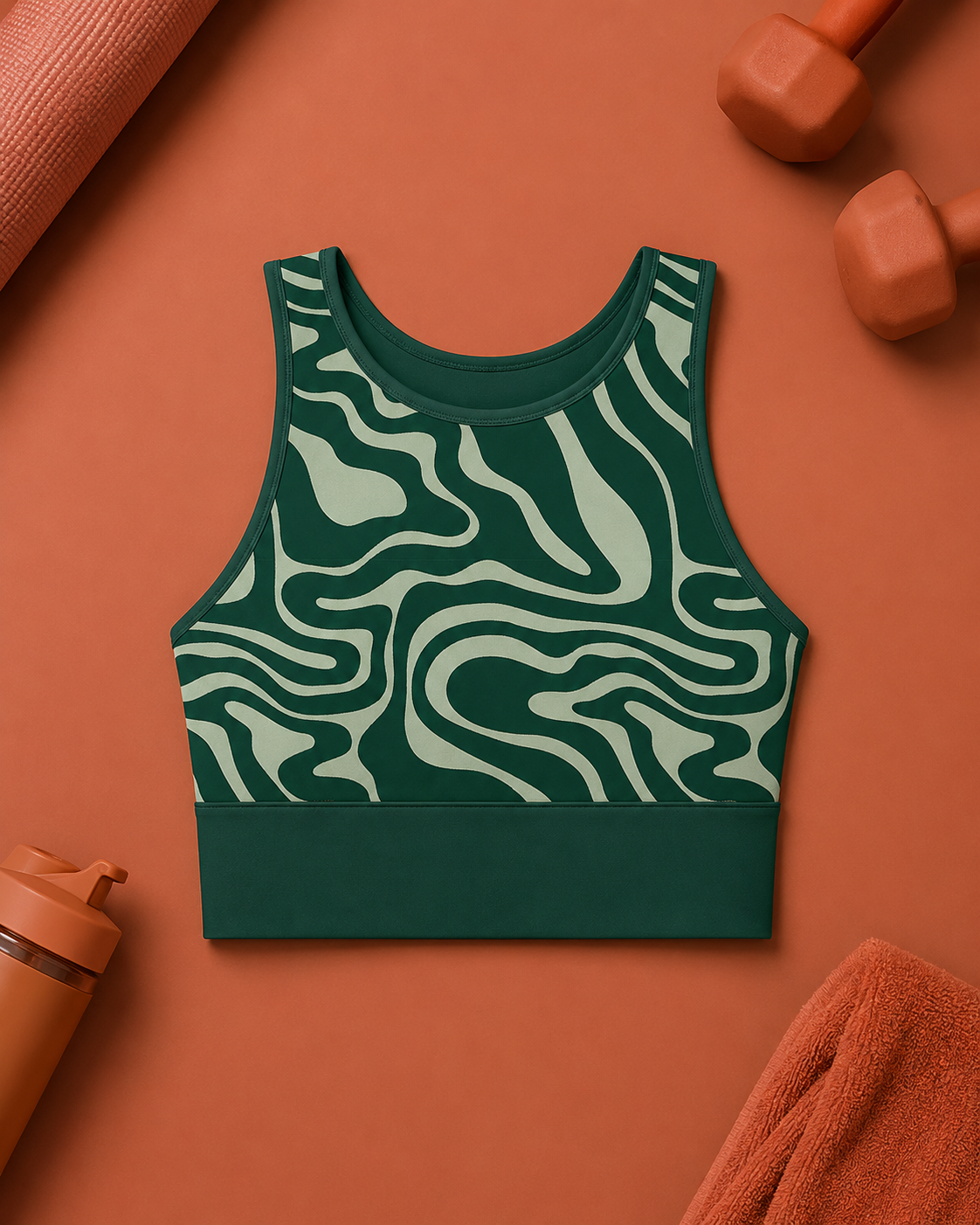 Emerald Ripple Sports Bra