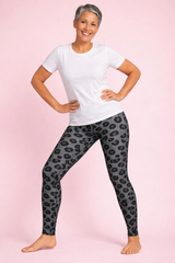 Grey Leopard Women's Activewear Leggings - Classic