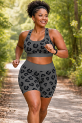 Grey Leopard Sports Bra
