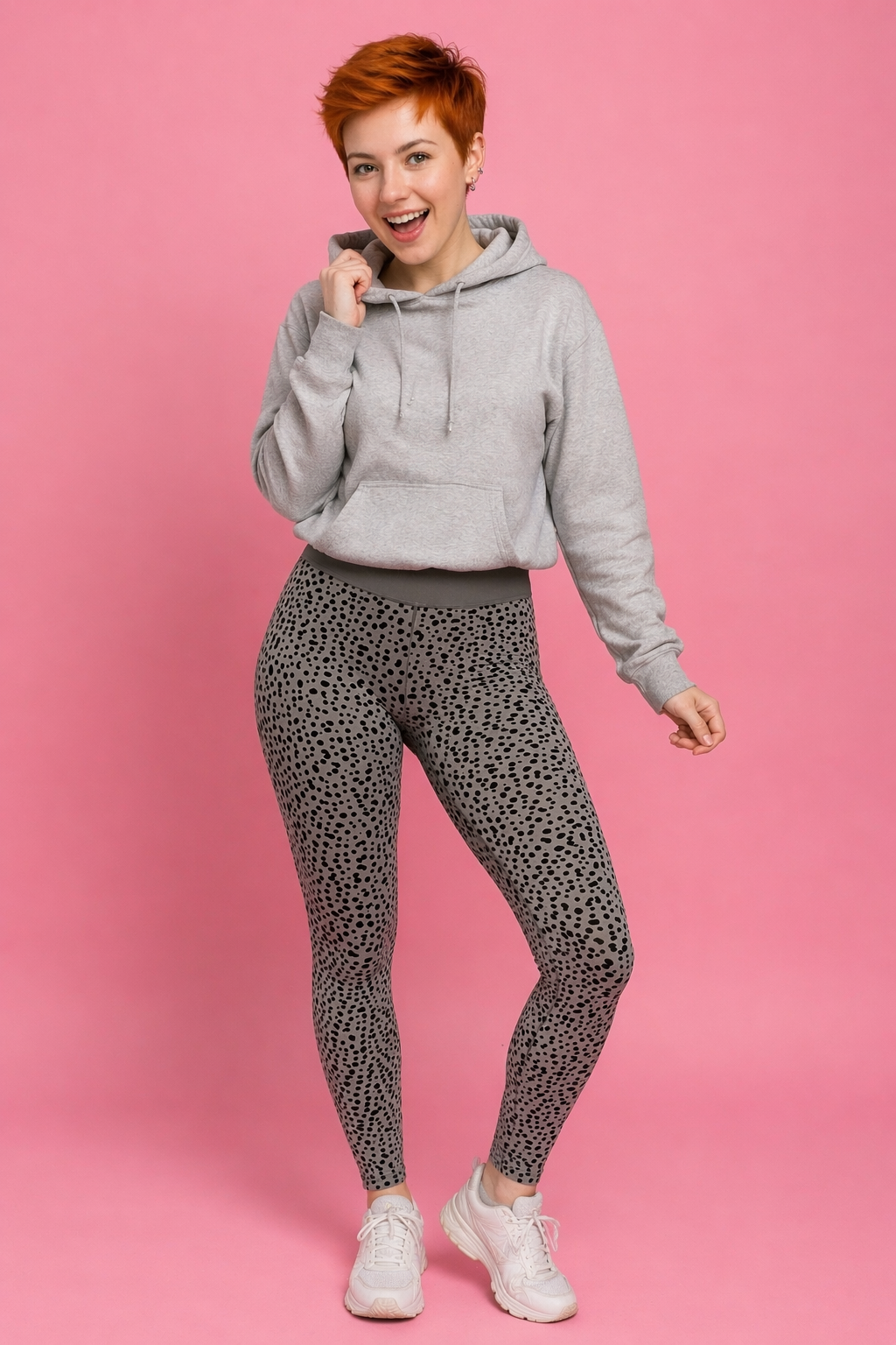 Grey Spots Women's Activewear Leggings