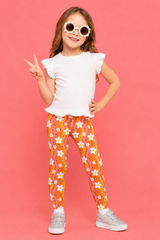 Groovy Flowers Children's Active Leggings