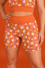 Groovy Flowers Women's Active Shorts