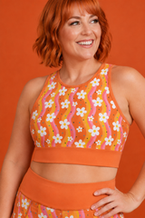 Groovy Flowers Sports Bra