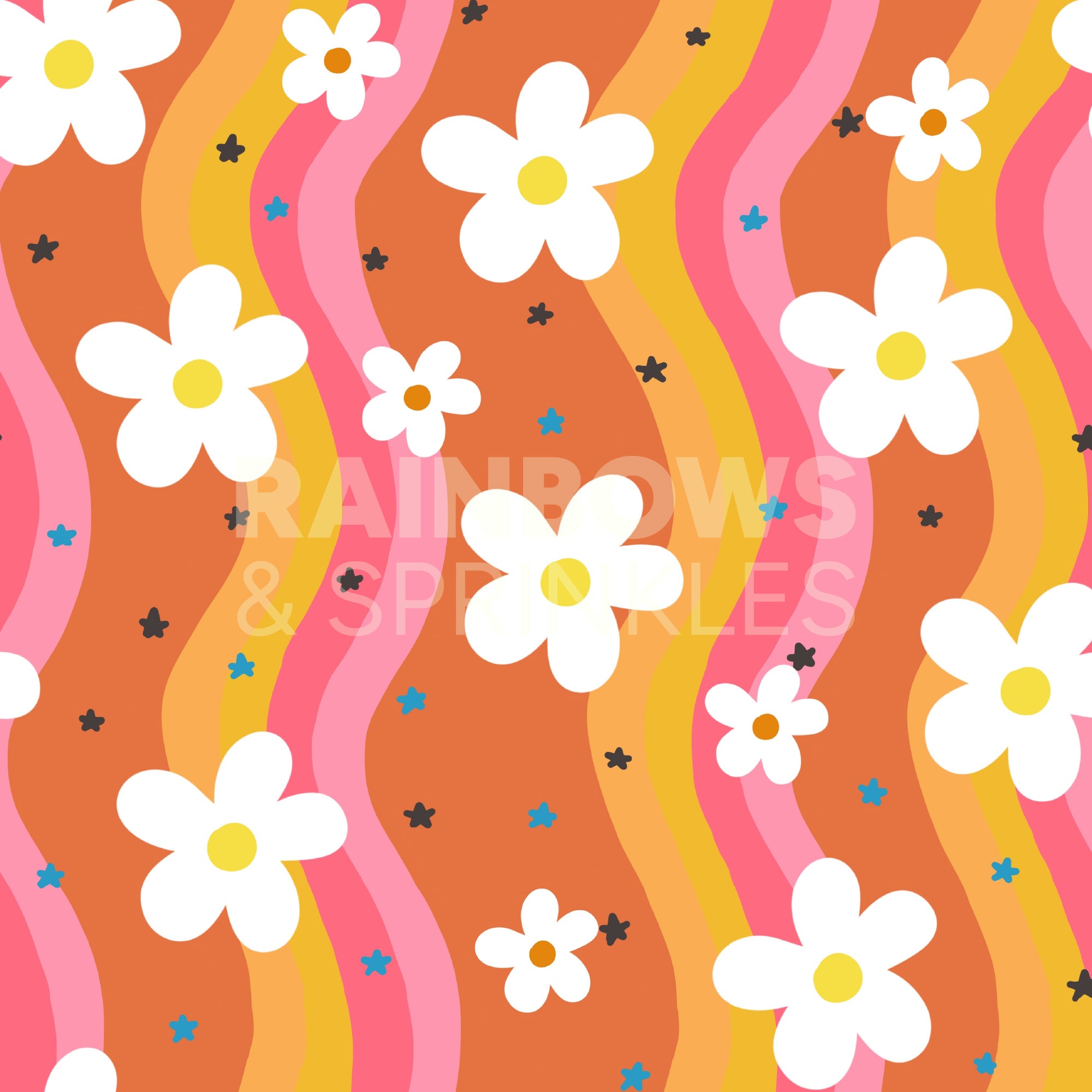 Groovy Flowers Women's Active Shorts