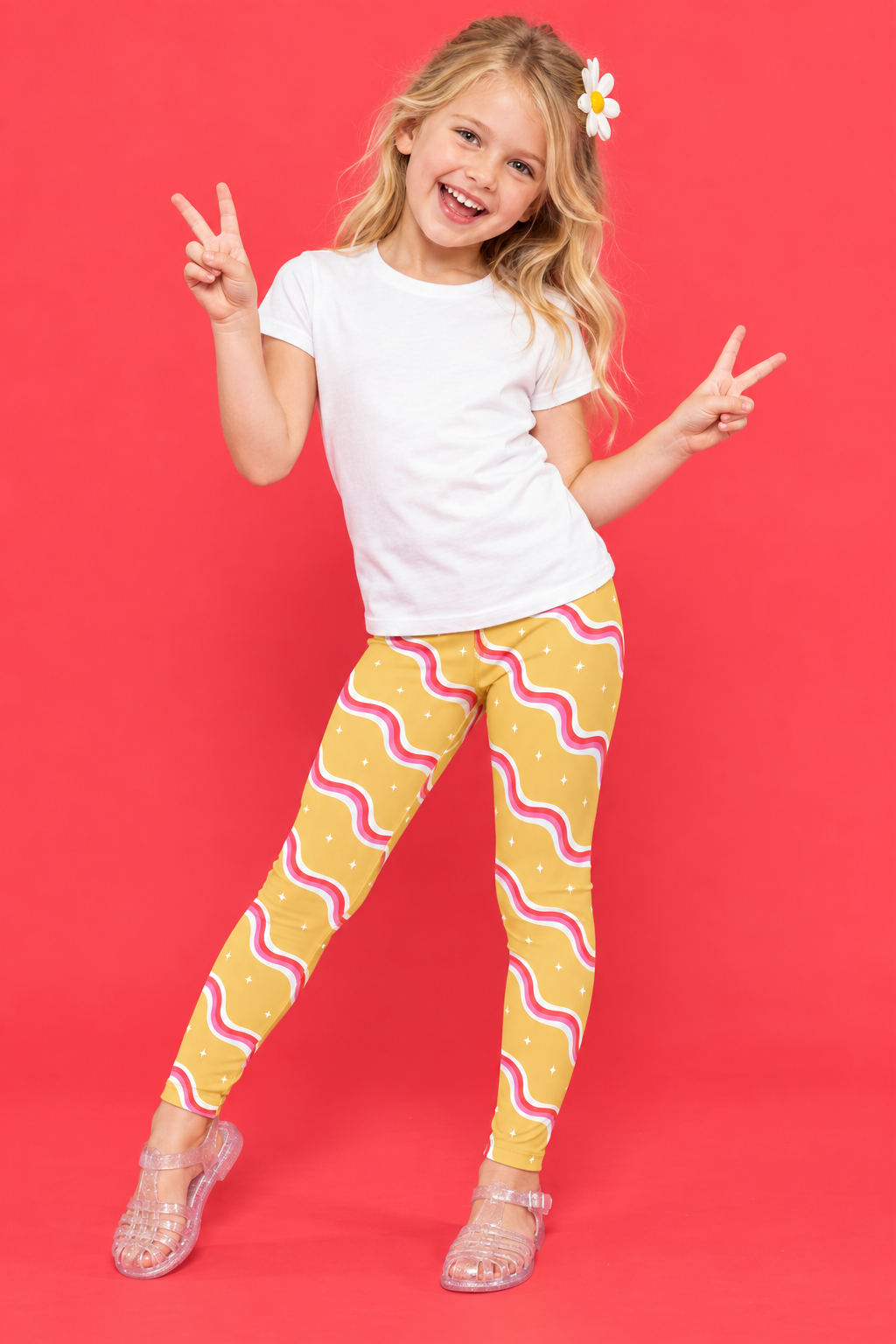 Groovy Waves Children's Active Leggings