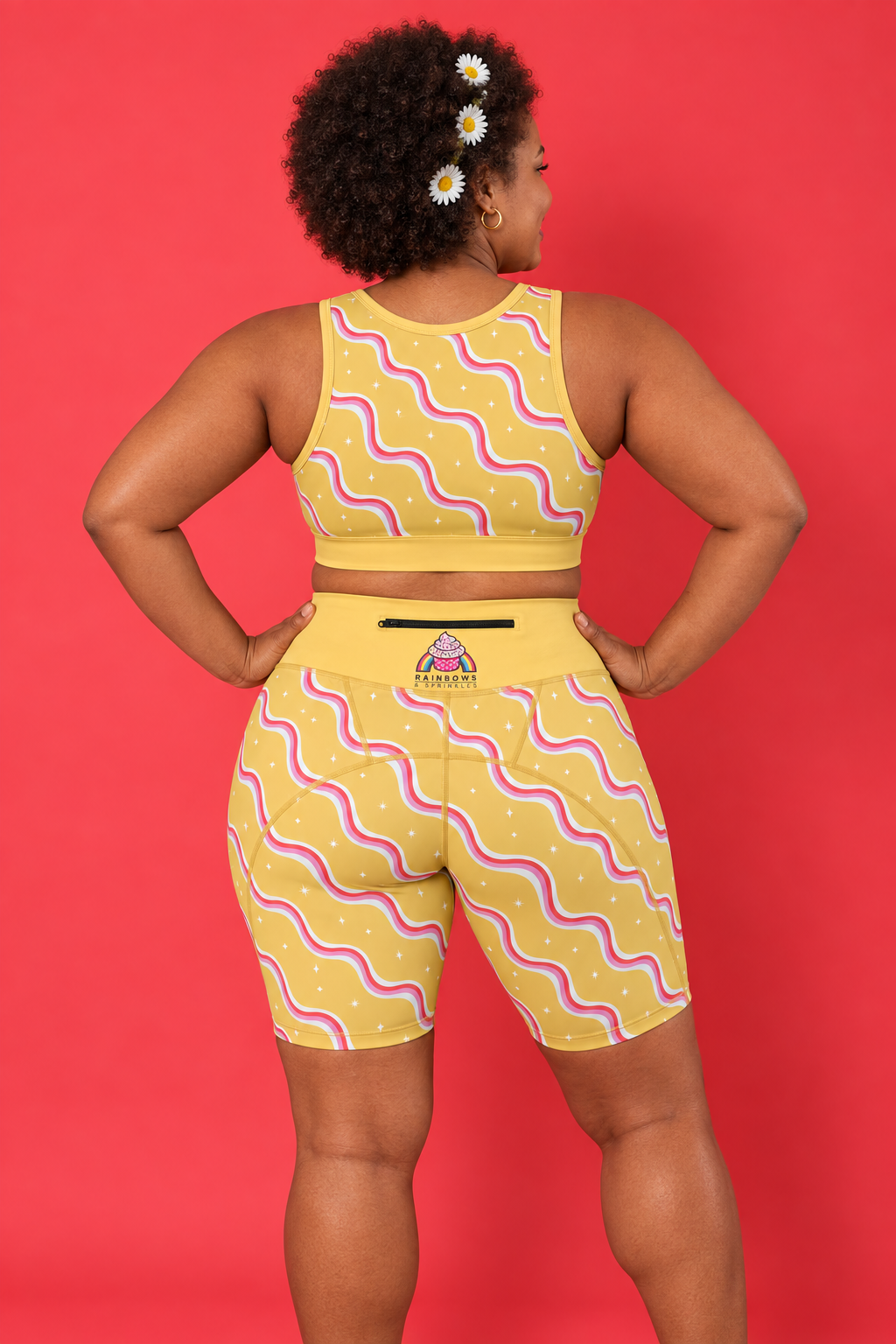 Groovy Waves Women's Active Shorts
