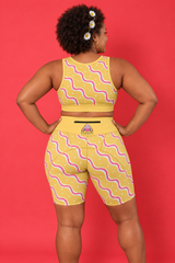 Groovy Waves Women's Active Shorts