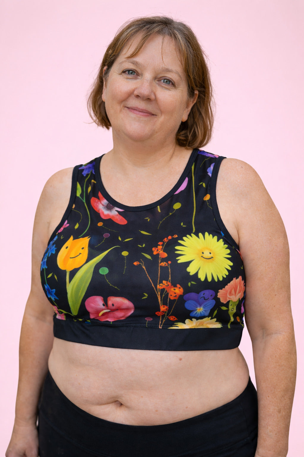 Last Chance - Happy Flowers Sports Bra - Size 6-8