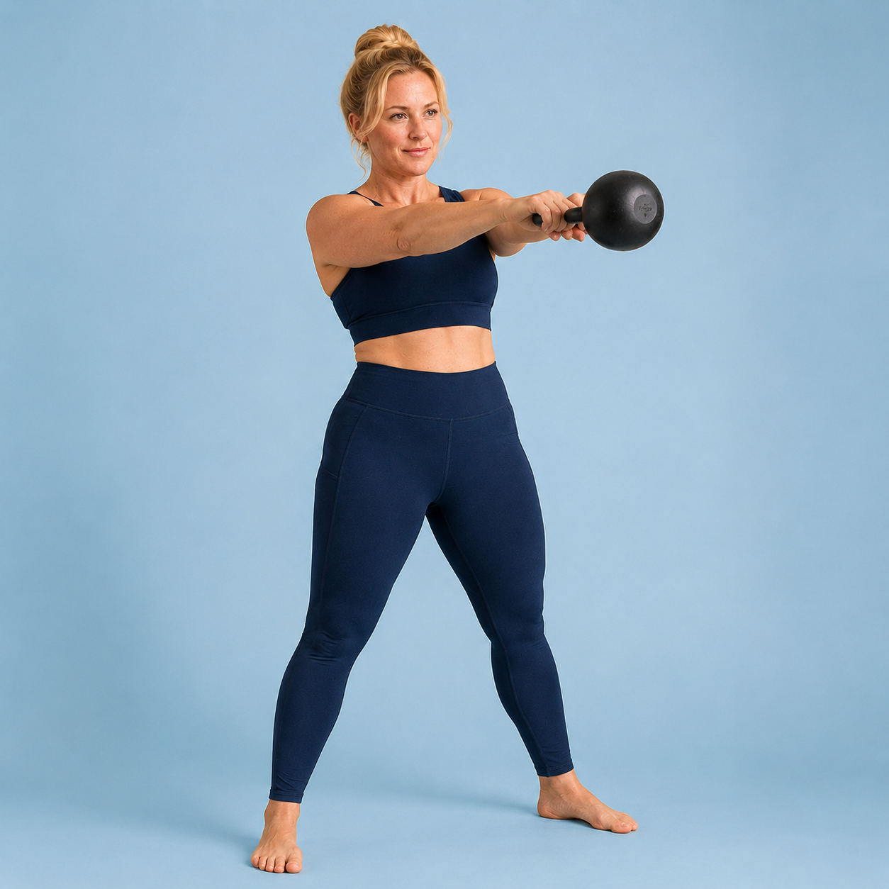 High Performance Navy Leggings + Sports Bra Bundle