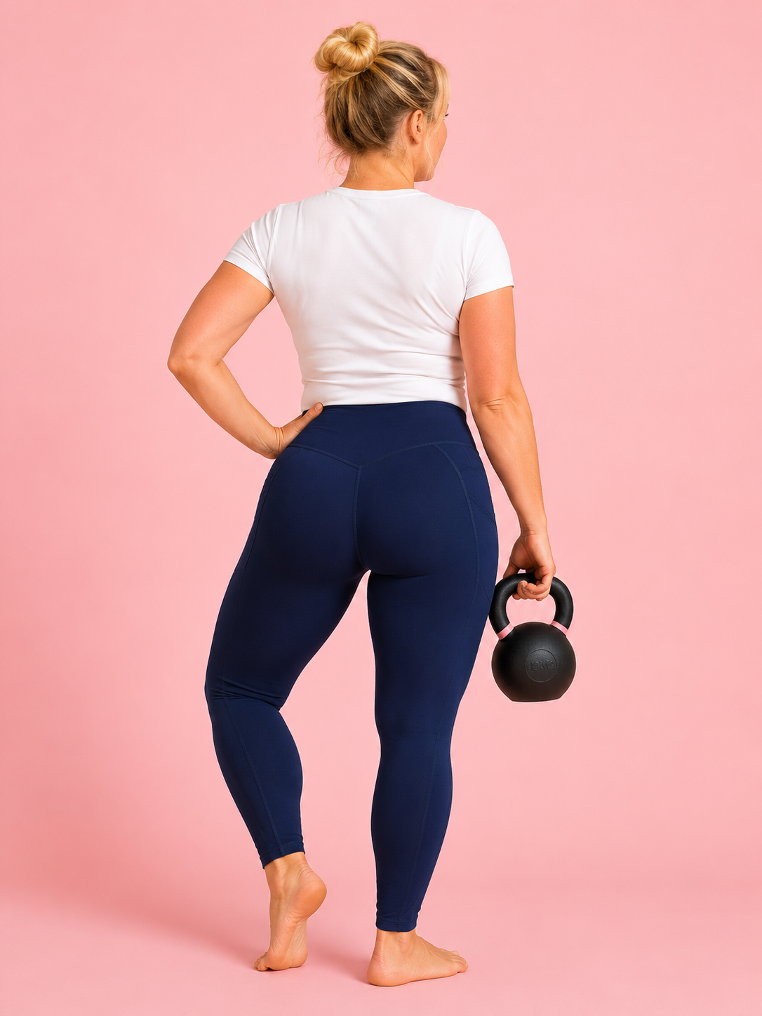 High Performance Navy Women's Activewear Leggings (Dual Pocket)