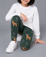 Highland Cow & Thistles Children's Active Leggings