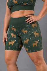 Highland Cow & Thistles Women's Active Shorts