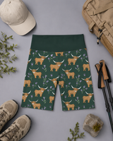 Highland Cow & Thistles Women's Active Shorts