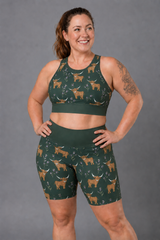 Highland Cow & Thistles Sports Bra