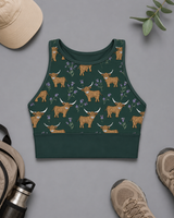 Highland Cow & Thistles Sports Bra