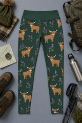 Highland Cow & Thistles Women's Activewear Leggings