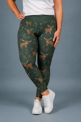 Highland Cow & Thistles Women's Activewear Leggings