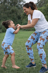 Last Chance - Highland Cow on Blue Women's Active Leggings - Size 6-8 Capri