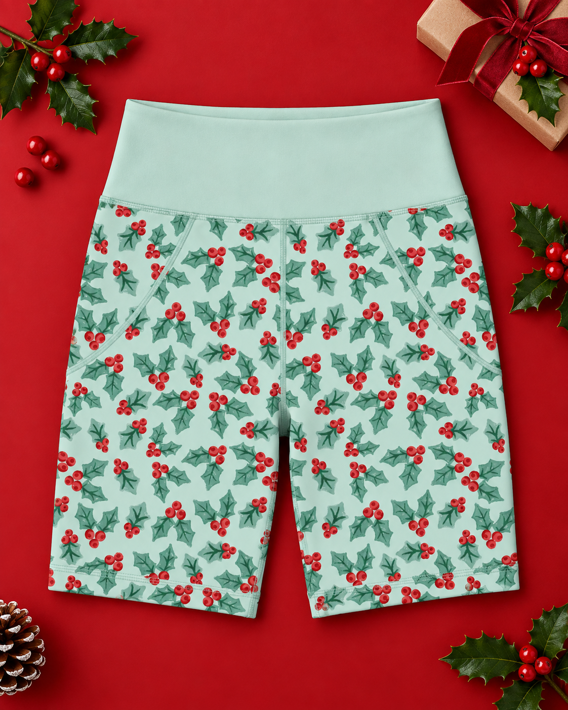 Holly Berries Women's Active Shorts