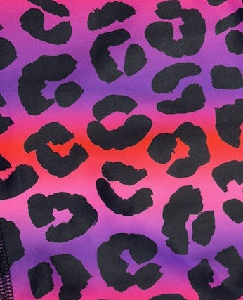 Last Chance - Fuchsia Leopard Women's Activewear Leggings - Size 8-10 - Dual pockets - Regular 27" Legging Length