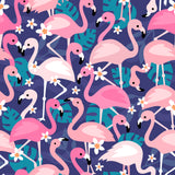 Flamboyant Flamingos on Navy Women's Activewear Leggings