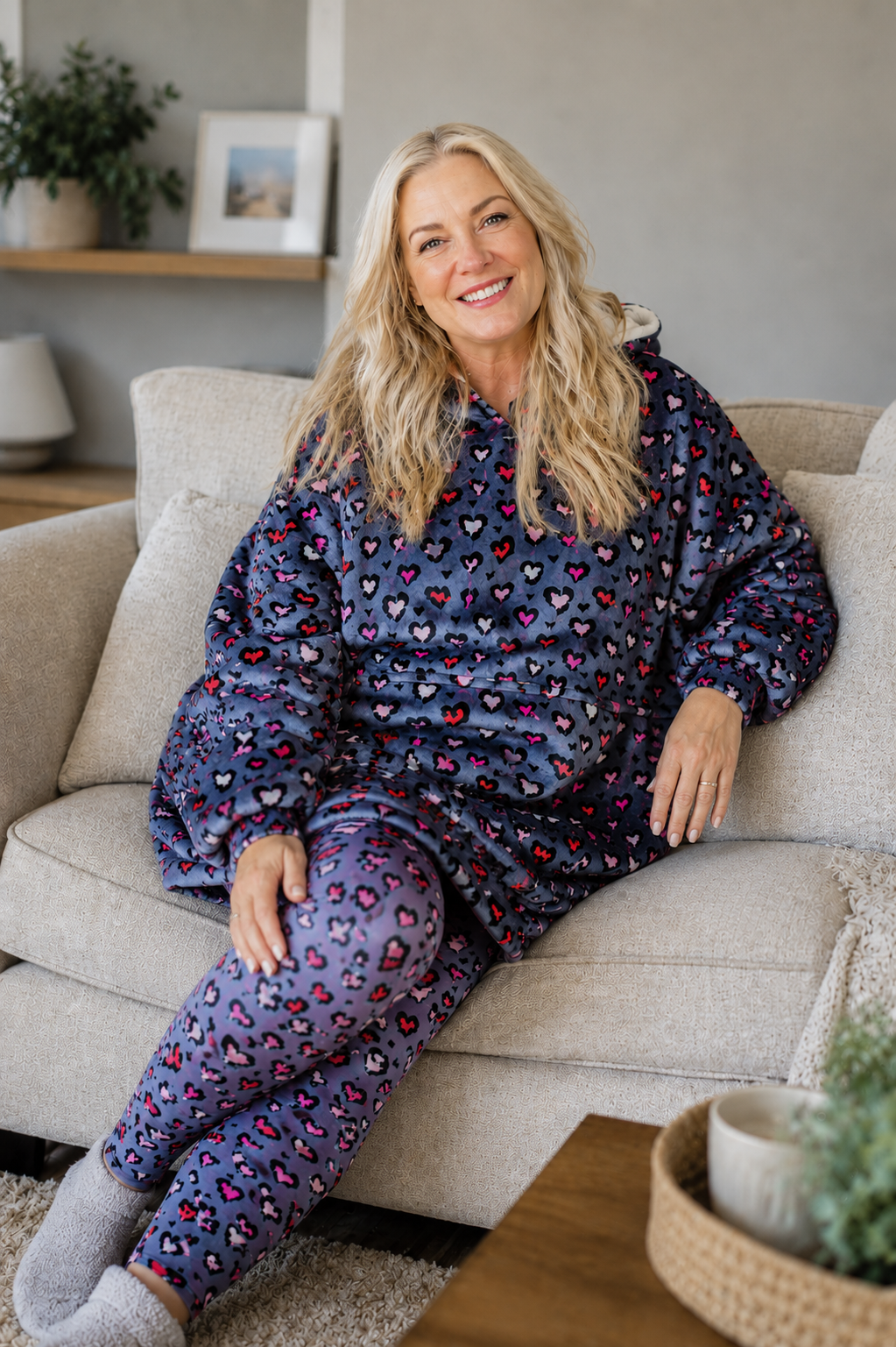 Last Chance - Leopard Hearts Adult Huggable Hoodie