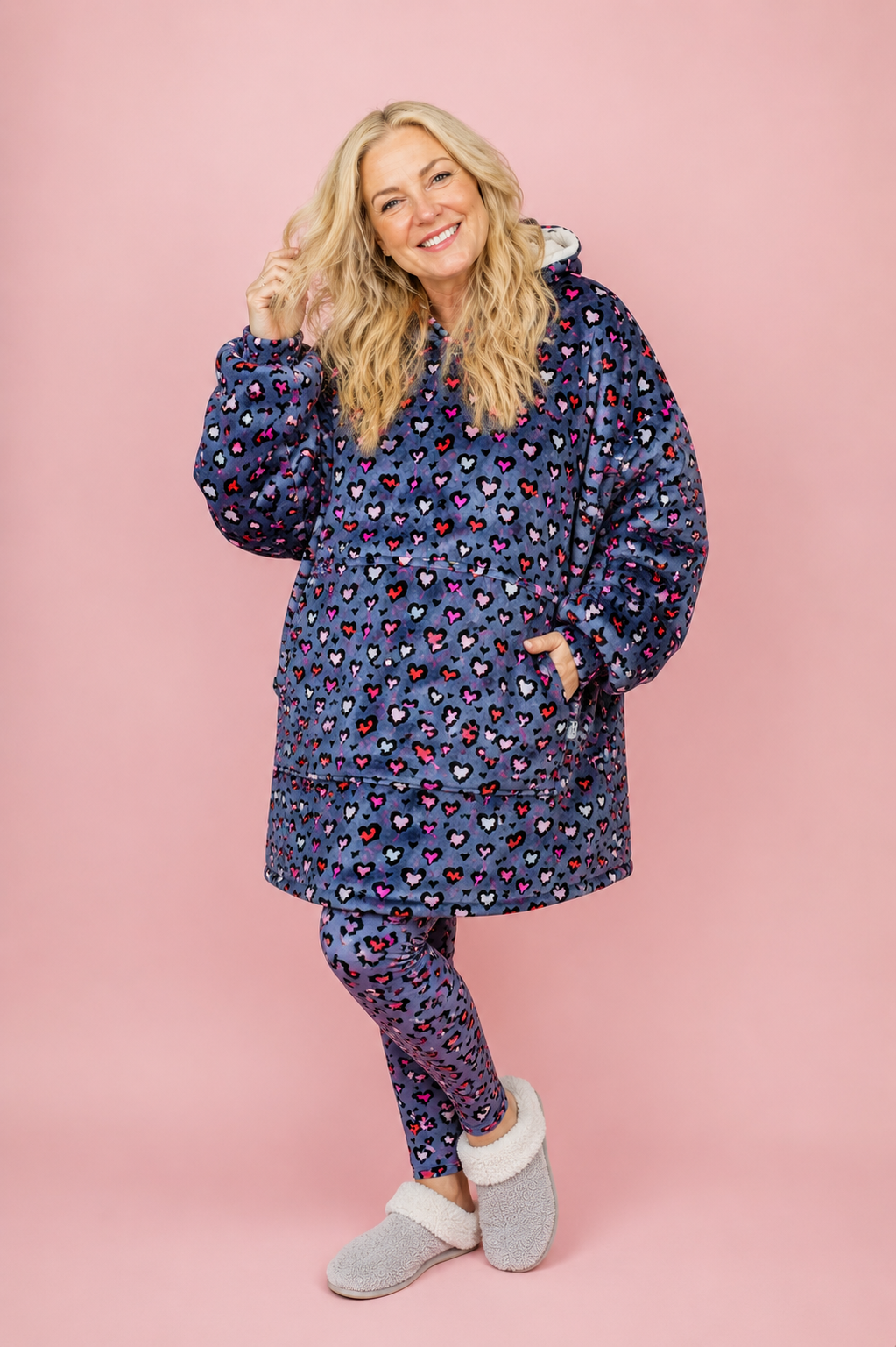 Last Chance - Leopard Hearts Adult Huggable Hoodie