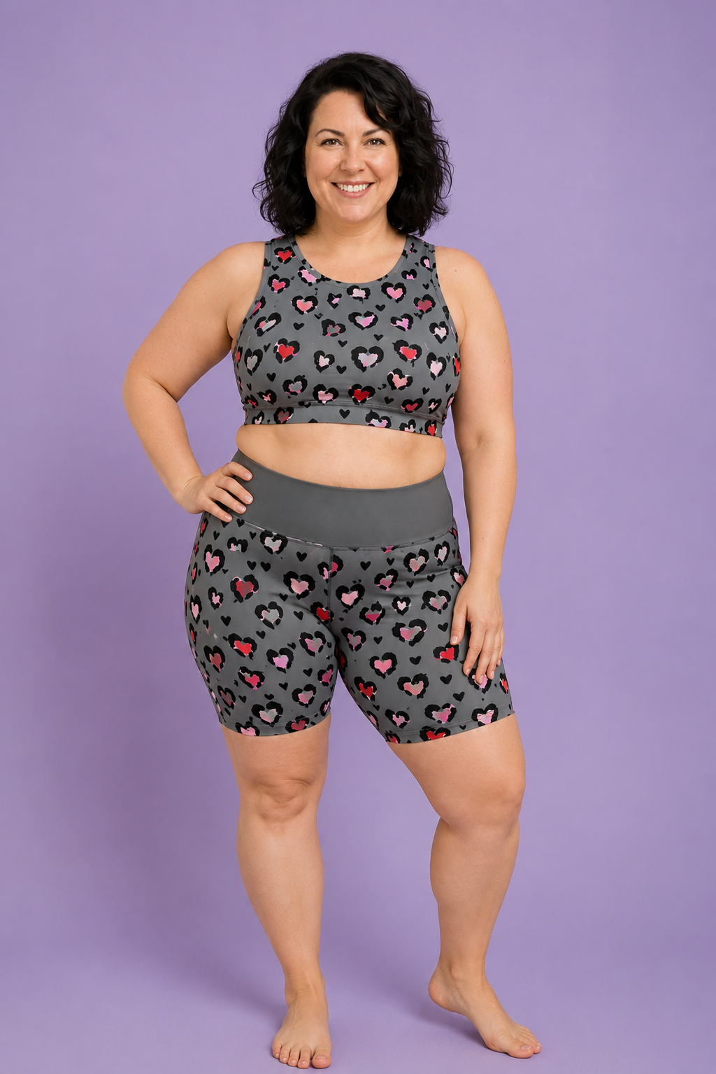 Leopard Hearts Sports Bra