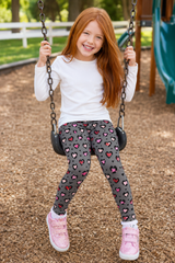 Leopard Hearts Children's Active Leggings