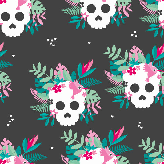 Tropical Skulls Children's Cotton Jersey Leggings