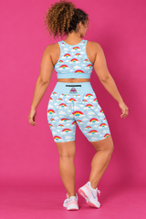 Love & Rainbows Sky Blue Women's Active Shorts