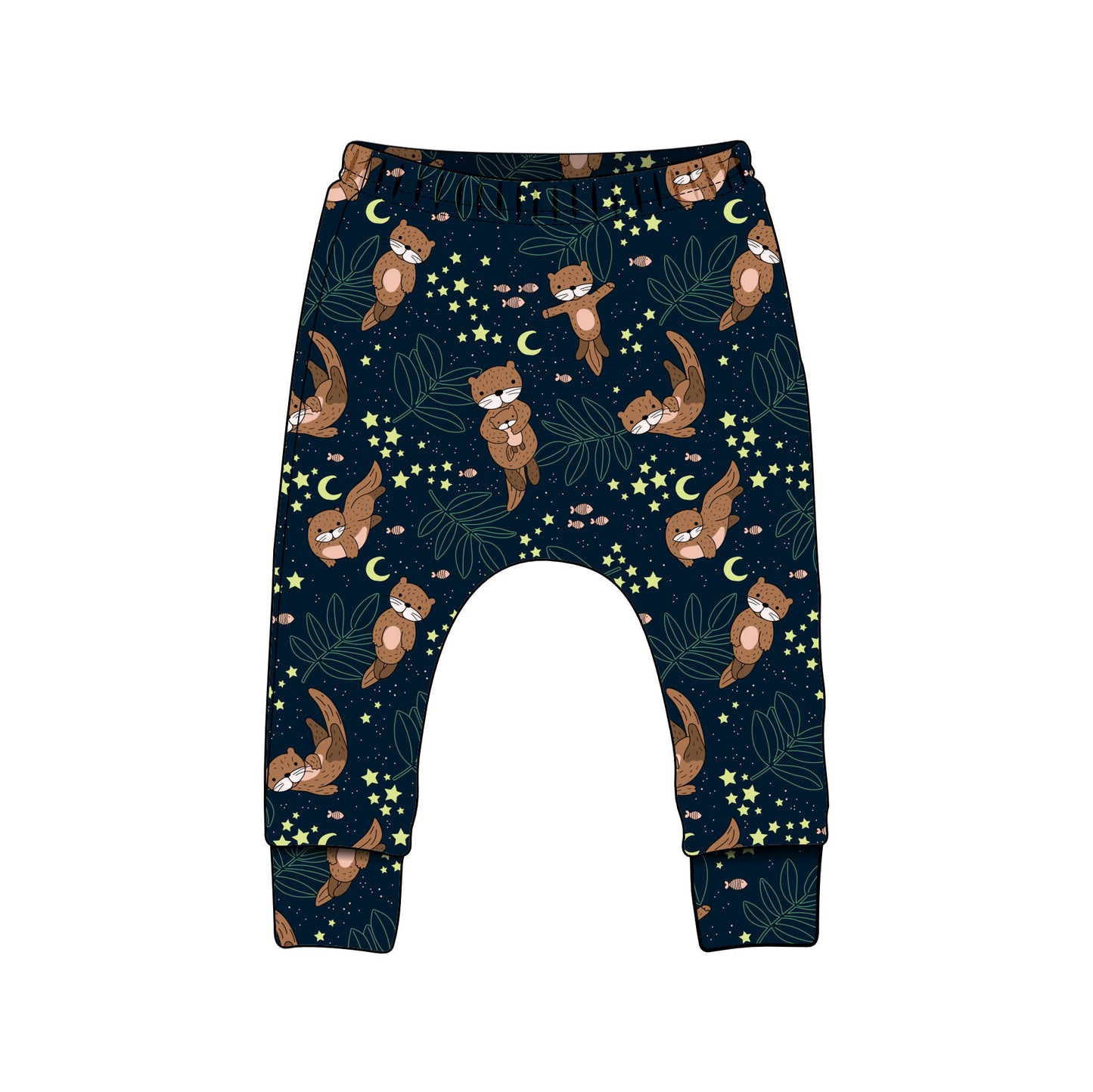Midnight Otters Children's Cotton Jersey Leggings