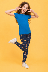Navy Paddleboard Children's Active Leggings