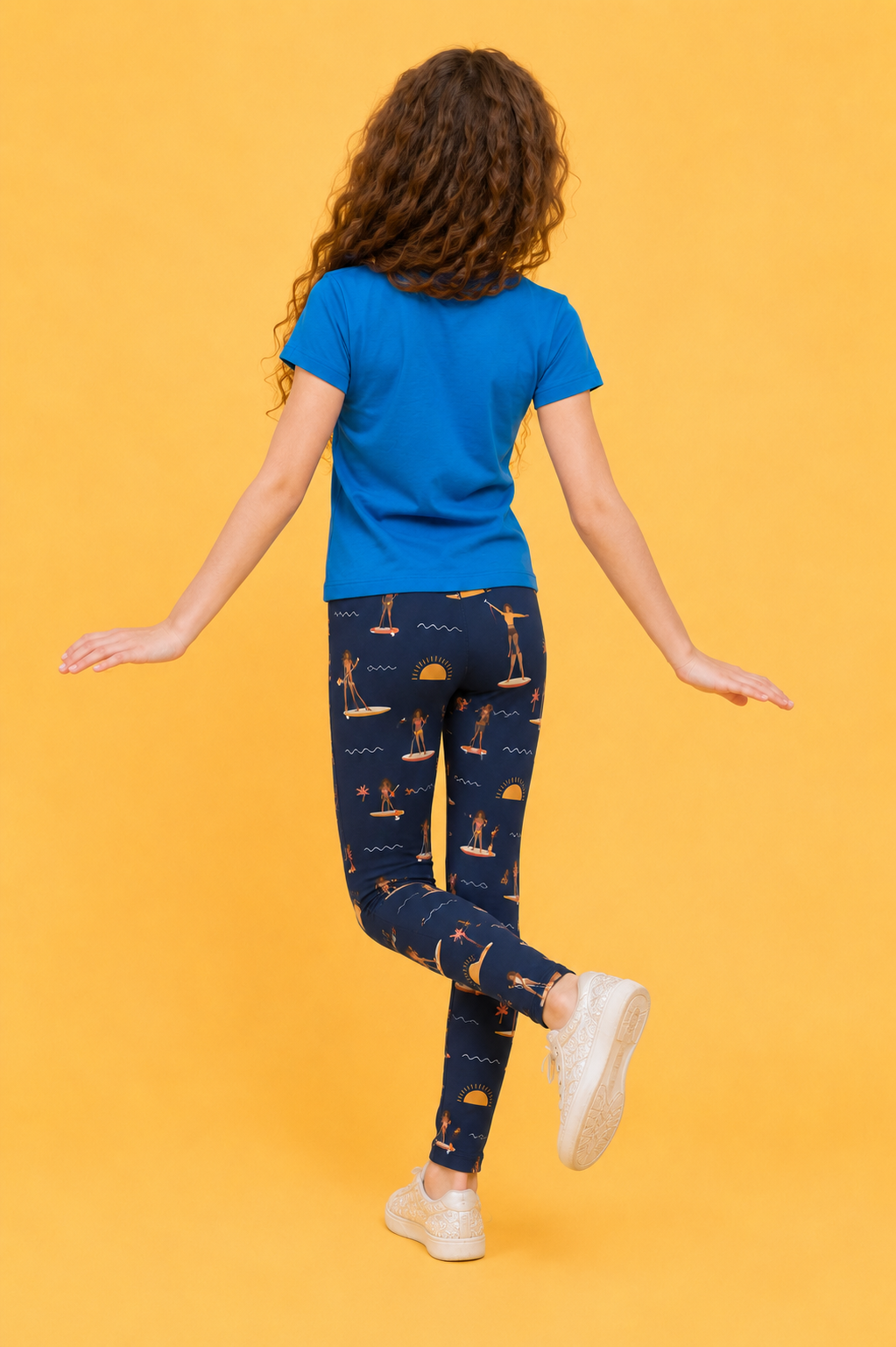 Navy Paddleboard Children's Active Leggings