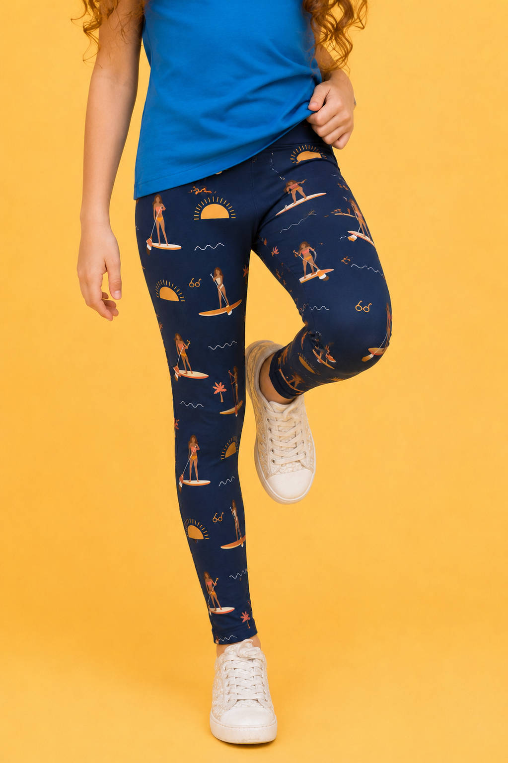 Navy Paddleboard Children's Active Leggings