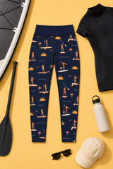 Navy Paddleboard Children's Active Leggings