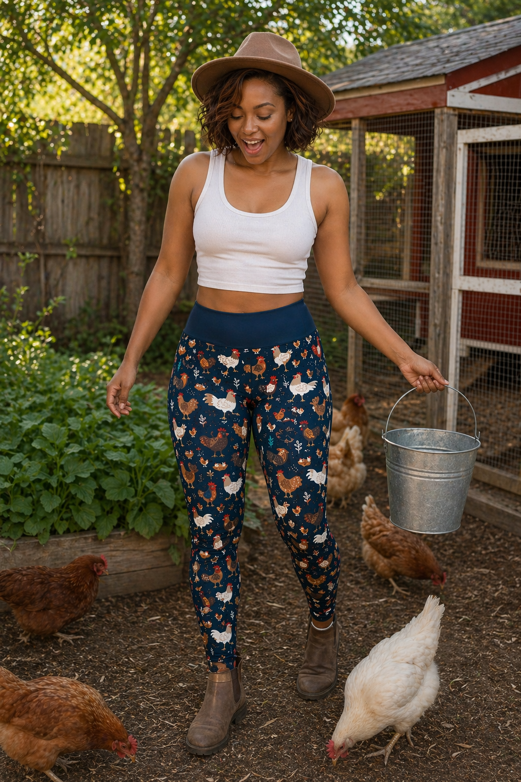 Navy Chicken Women's Activewear Leggings
