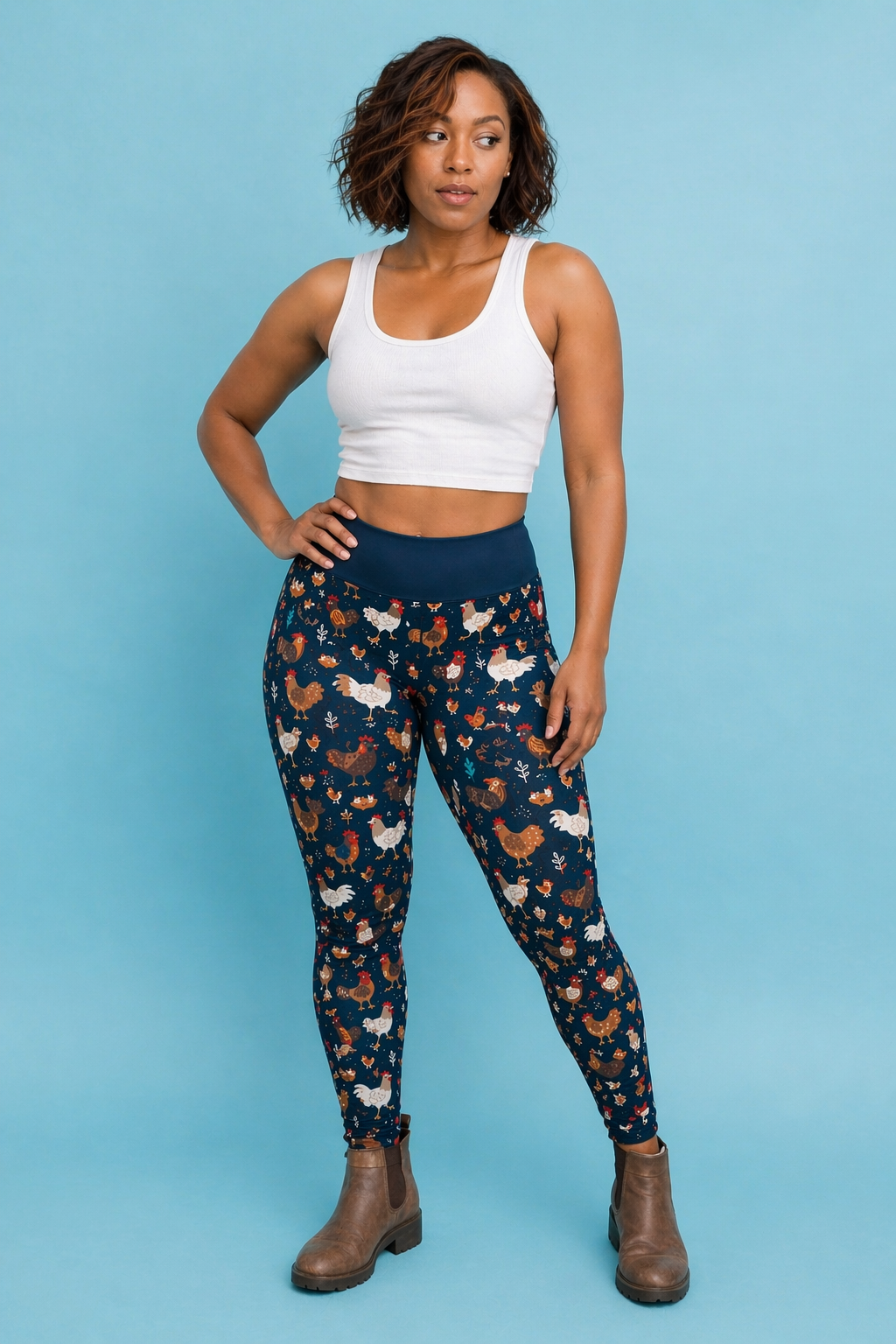 Navy Chicken Women's Activewear Leggings
