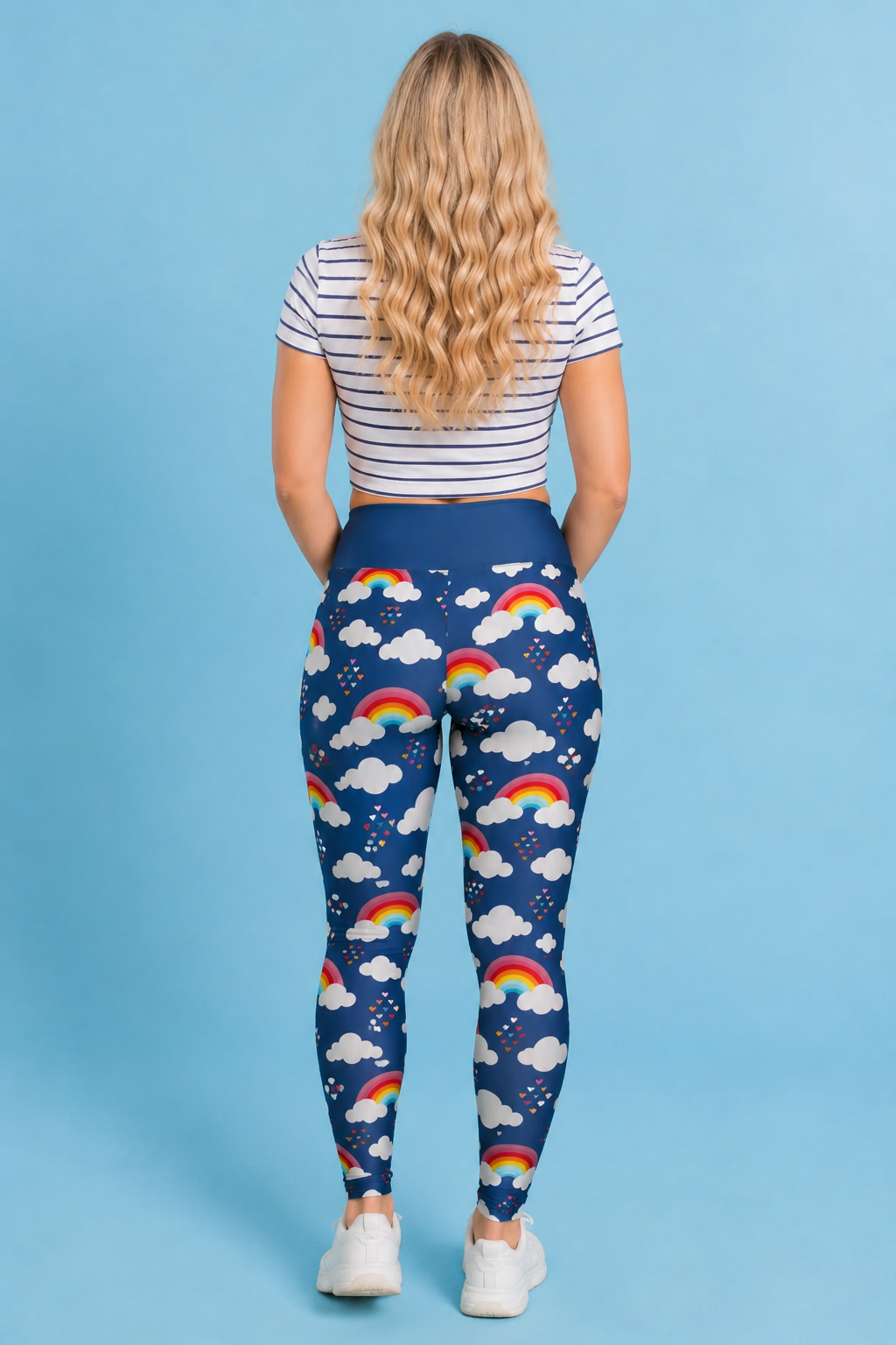 Navy Love & Rainbows Women's Activewear Leggings