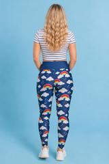 Navy Love & Rainbows Women's Activewear Leggings