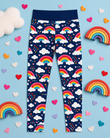 Navy Love & Rainbows Women's Activewear Leggings