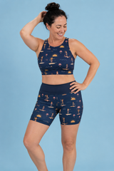 Navy Paddleboard Women's Active Shorts