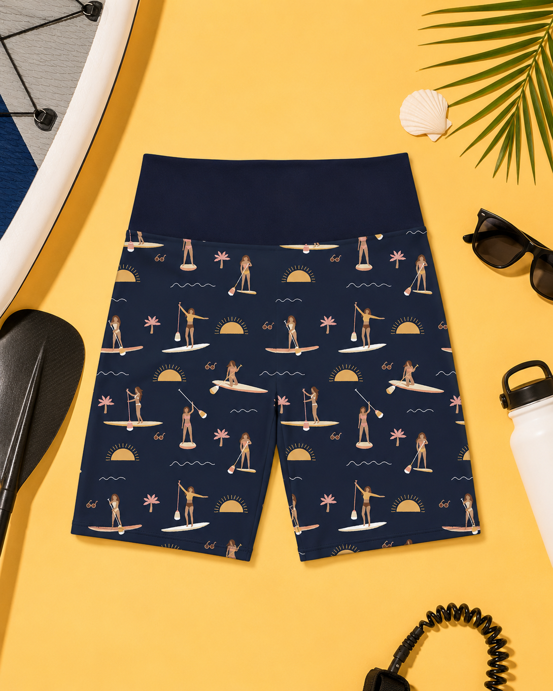 Navy Paddleboard Women's Active Shorts