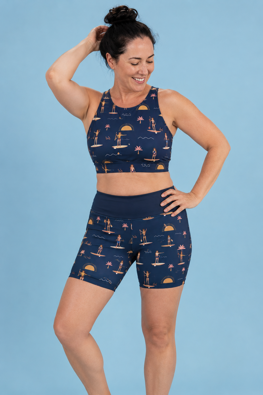 Navy Paddleboard Sports Bra