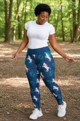 Navy Unicorn Women's Activewear Leggings