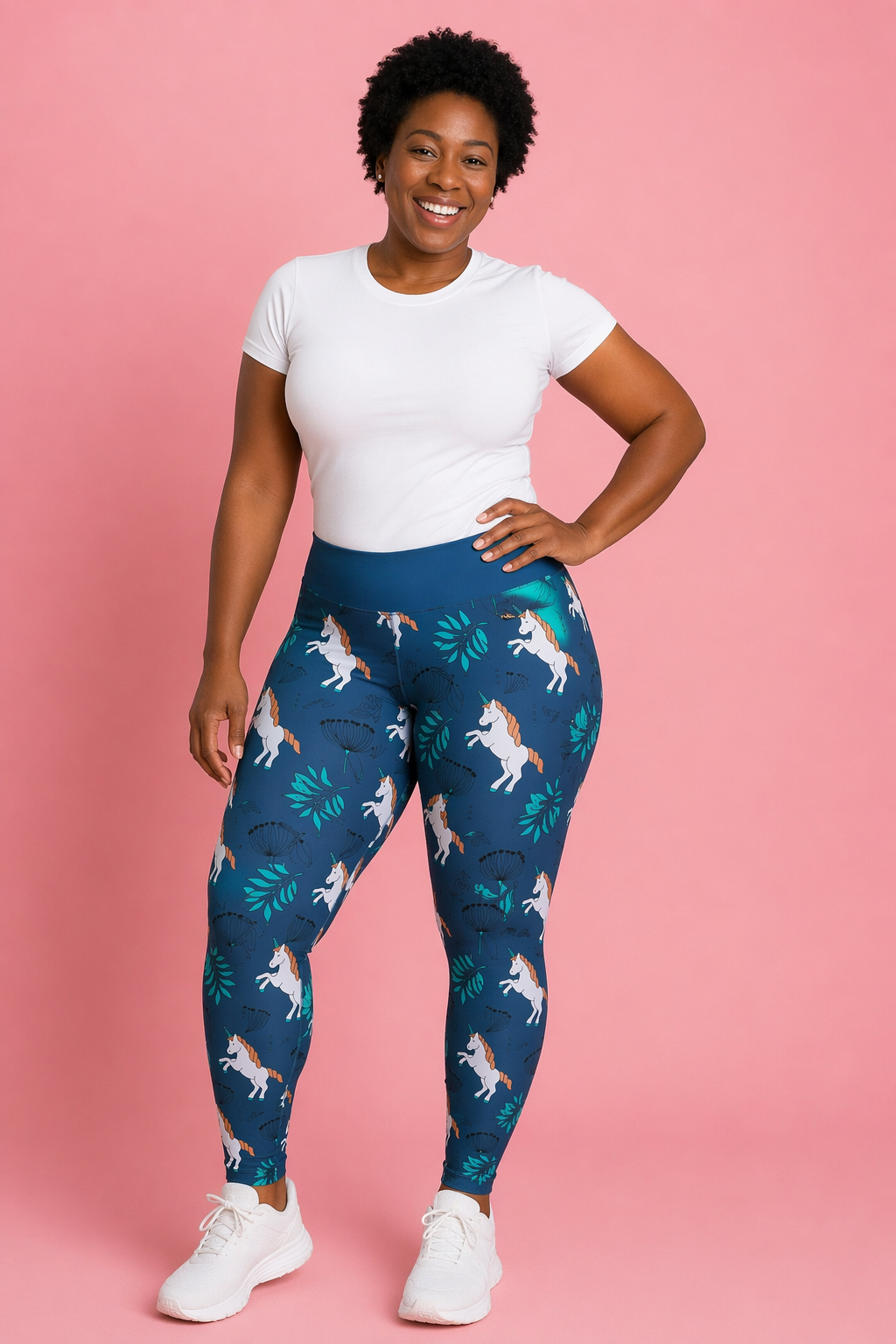 Navy Unicorn Women's Activewear Leggings