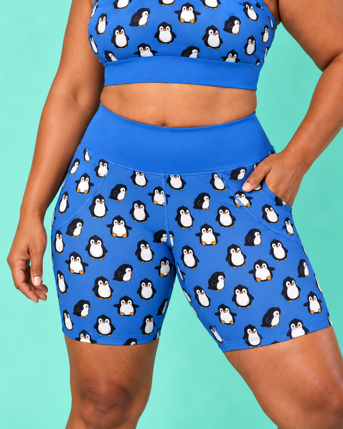 Penguin Party Women's Active Shorts