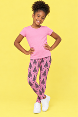 Pink Christmas Trees Children's Active Leggings