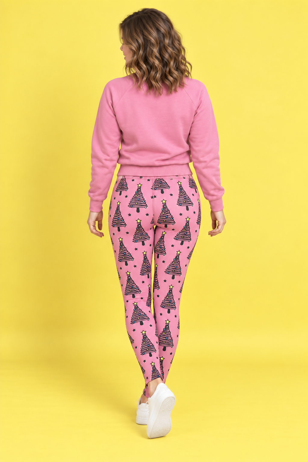 Pink Christmas Trees Women's Activewear Leggings